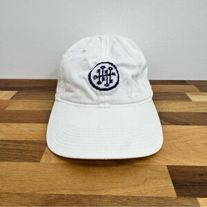 Smathers & Branson Needlepoint Monogrammed ball cap unisex white 100% cotton